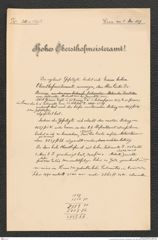 k.k. naturhistorisches Hofmuseum, Intendanzakten 1885-1896 (Hauer), Aktenzahl Z.310.a/1889, Seite 1
